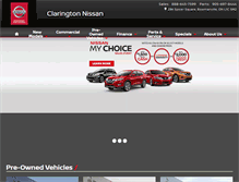 Tablet Screenshot of claringtonnissan.com